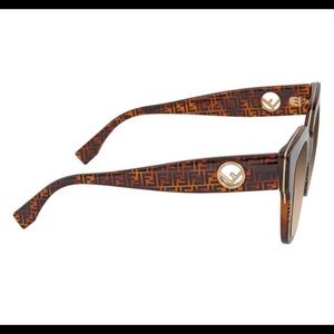 Fendi Brown Acetate Sunglasses with all-over logo style. Worn once.